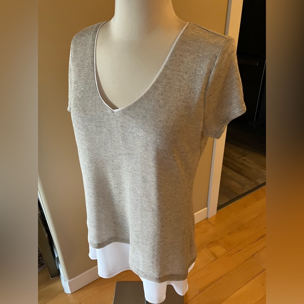 White House Black Market triple layer pullover top